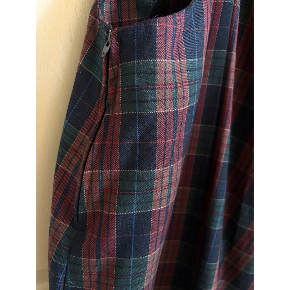 Vintage Paris Sport Club Plaid Pinafore Overall Mini Dress Size M Dark Academia - Picture 5 of 9